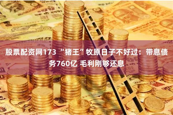 股票配资网173 “猪王”牧原日子不好过：带息债务760亿 毛利刚够还息