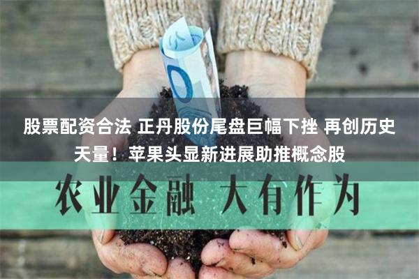股票配资合法 正丹股份尾盘巨幅下挫 再创历史天量！苹果头显新进展助推概念股